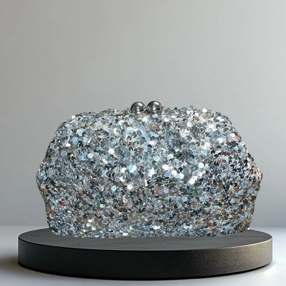 kate spade Silver Sequin Clutch - Picture 1 of 11